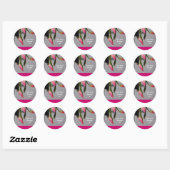 Vloeiende kerstbloem met Cactus Ronde Sticker (Vel)