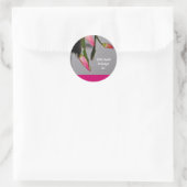 Vloeiende kerstbloem met Cactus Ronde Sticker (Tas)