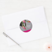 Vloeiende kerstbloem met Cactus Ronde Sticker (Envelop)