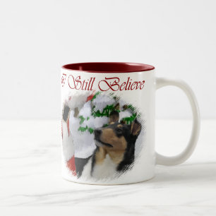 Vloeiende kerstcadeautjes voor Collie Tweekleurige Koffiemok