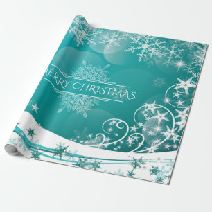 Vloeiende kerstsnowflakes cadeaupapier