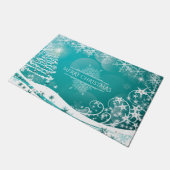 Vloeiende kerstsnowflakes deurmat (Schuin)