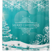 Vloeiende kerstsnowflakes douchegordijn (Voorkant)