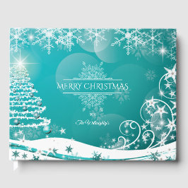 Vloeiende kerstsnowflakes gastenboek