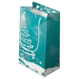 Vloeiende kerstsnowflakes klein cadeauzakje