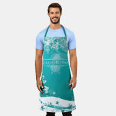 Vloeiende kerstsnowflakes schort (Gedragen)