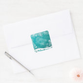 Vloeiende kerstsnowflakes vierkante sticker (Envelop)