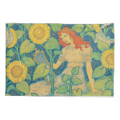 Vloeiende kindervrouw in zonnebloempitten kussensloop (Achterkant)