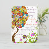 Vloeiende liefdesboom - Uitnodiging tot weddenscha (Staand voorkant)
