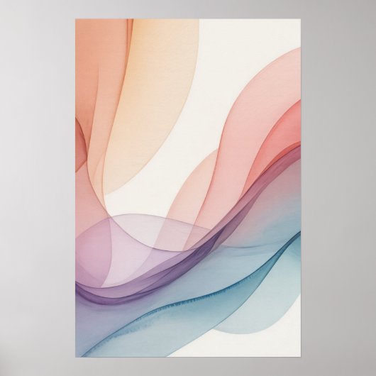 Vloeiende Pastels Poster (Voorkant)