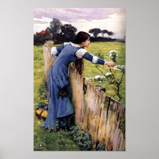 Vloeiende plukker door John Waterhouse Print (Voorkant)