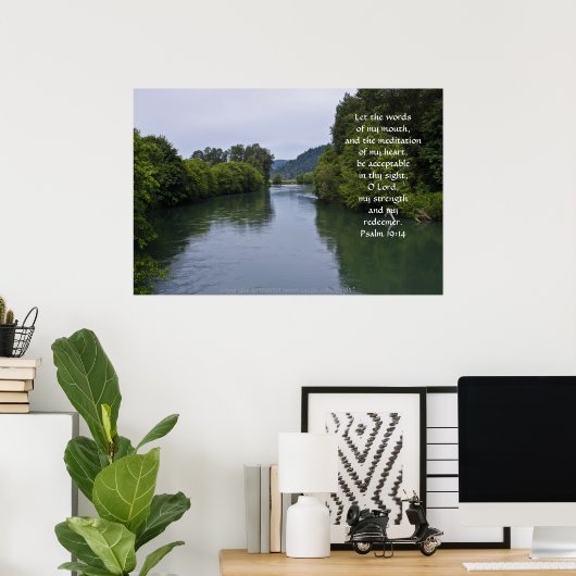 Vloeiende rivierafdrukken met Scriptversie Poster (Thuiskantoor)