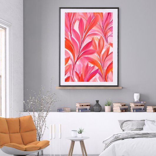 vloeiende roze bloem poster