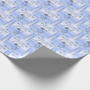 Vloeiende schoonheid: Periwinkle Line Art Gift Wra Cadeaupapier