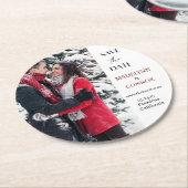 Vloeiende Script-foto De datum-ronde papieren caca Ronde Kartonnen Onderzetter (Gebogen)