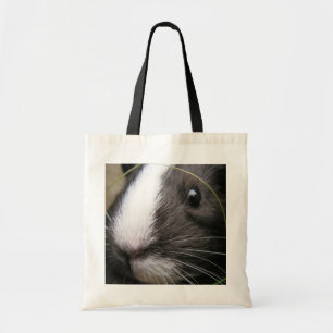 Vloeiende, shorthair, zwarte en witte parelaas tote bag