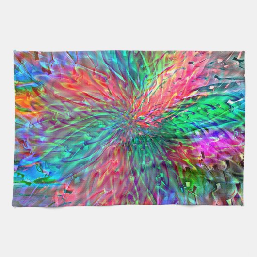 Vloeiende spiraal in overlappende showkleurige vle theedoek (Horizontaal)