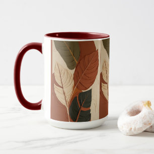 vloeiende tinten   Abstract bladschilderij Mok