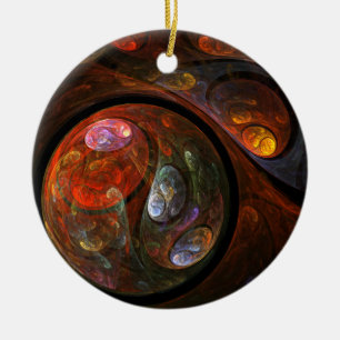 Vloeiende verbinding - Abstracte cirkelvormgeving Keramisch Ornament