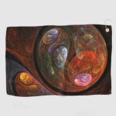 Vloeiende verbinding Abstracte kunst Golfhanddoek (Horizontaal)