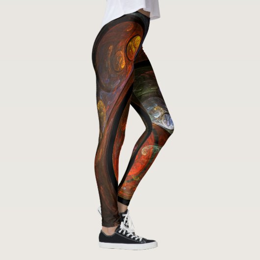 Vloeiende verbinding Abstracte kunst Leggings (Rechts)
