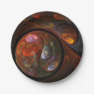 Vloeiende verbinding Abstracte kunst Papieren Bordje