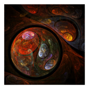 Vloeiende verbinding Abstracte kunst Perfect Poster