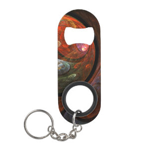 Vloeiende verbinding Abstracte kunst Sleutelhanger Flessenopener