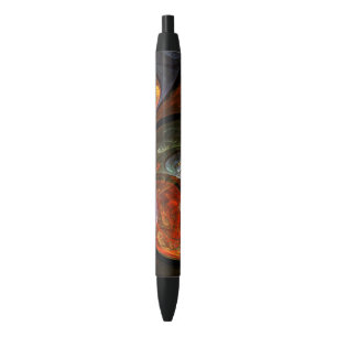 Vloeiende verbinding Abstracte kunst Zwarte Inkt Pen