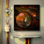 Vloeiende verbinding Abstracte Kunstschildpad Afdr Canvas Afdruk