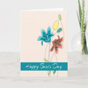 Vloeiende vlakke illustraties voor Happy Boss Day Kaart