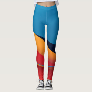 Vloeiende vormen in heldere kleuren leggings