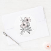 Vloeiende waterverven, esthetisch element ronde sticker (Envelop)