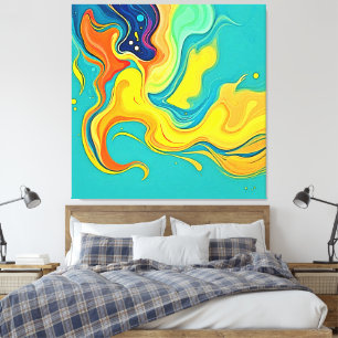 Vloeiendheid van Geluk: Abstracte Golven Canvas Afdruk