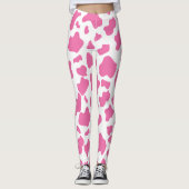 Vloeienstaafdruk Cute Strawberry Cow pet print Leggings (Voorkant)
