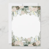 Vloeiing en Floral | Sage Green Wedding Kaart (Achterkant)