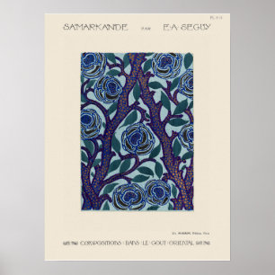 Vloeiingspatroon Kunstdecostencil afdrukken Poster