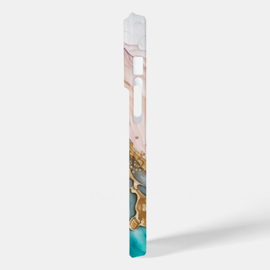 Vloeistof Abstracte alcoholinkt Magenta Gold Blauw Case-Mate iPhone Case (Achterkant / Links)