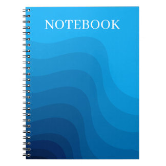 vloeistofblauwe golflagen notitieboek