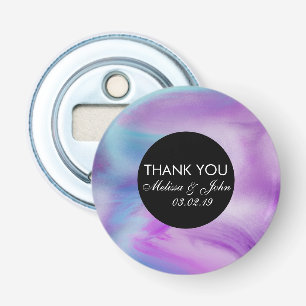 Vloeistofinkt kleurrijk Paars marmer draf Dank u w Button Flesopener