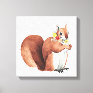 Vloeizoenkruin Forester Squirrel Canvas Afdruk