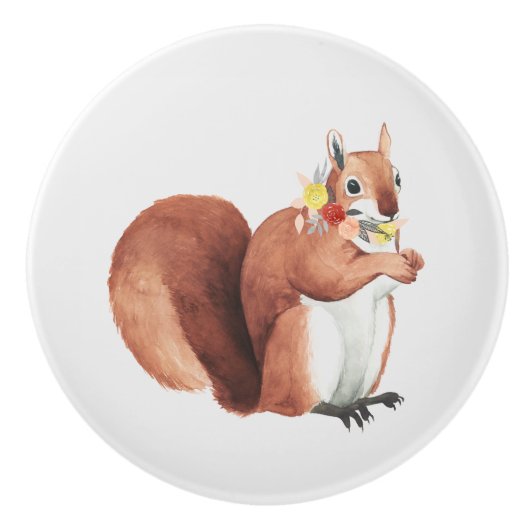 Vloeizoenkruin Forester Squirrel Keramische Knop (Voorkant)