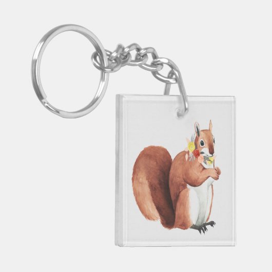 Vloeizoenkruin Forester Squirrel Sleutelhanger (Voorkant Links)