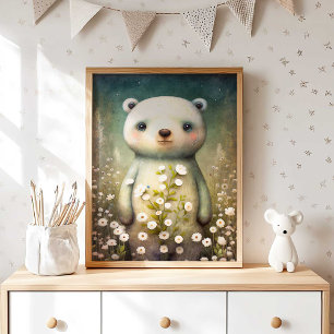 Vloer Baby Beer Beer wandafdrukken Poster