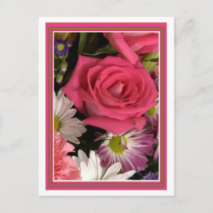 Vloer Bouquet Roze Briefkaart