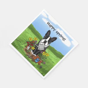 Vloer Gardener Boston Terrier (zwart) Cute Dog Servet