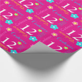 Vloer gepersonaliseerde naamleeftijd 12e verjaarda cadeaupapier (Hoek)