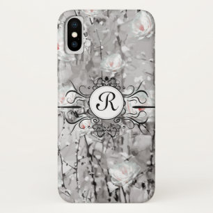Vloer grijs-wit monogram iPhone x hoesje
