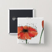 Vloer in volste bloei vierkante button 5,1 cm (Voorkant /achterkant)