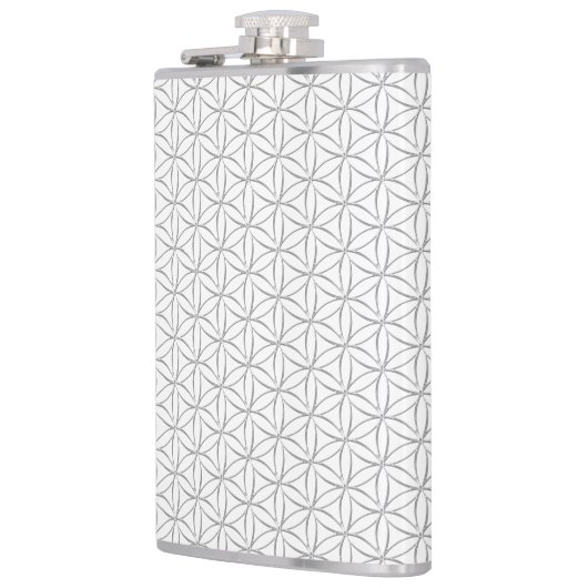 Vloer van het leven / Blume des Lebens - zilveren Heupfles (Links)